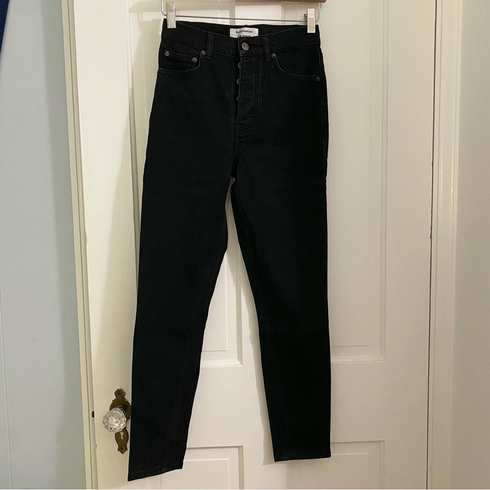 REFORMATION black denim skinny jeans